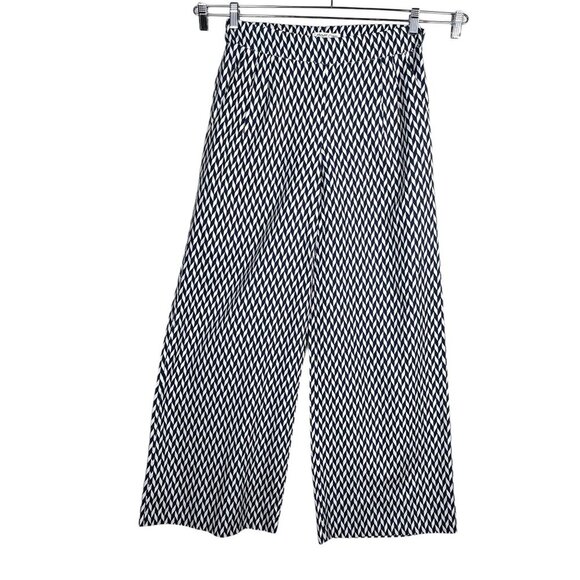 Margaret Oleary SF 100% Silk Super wide Chevron pattern pants sz S - Picture 1 of 10